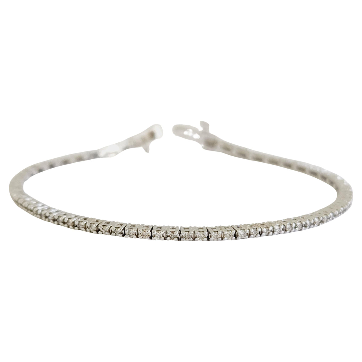PRICED BELOW MARKET, 1.05 Cts Natural Diamond Tennis Bracelet 14K White Gold