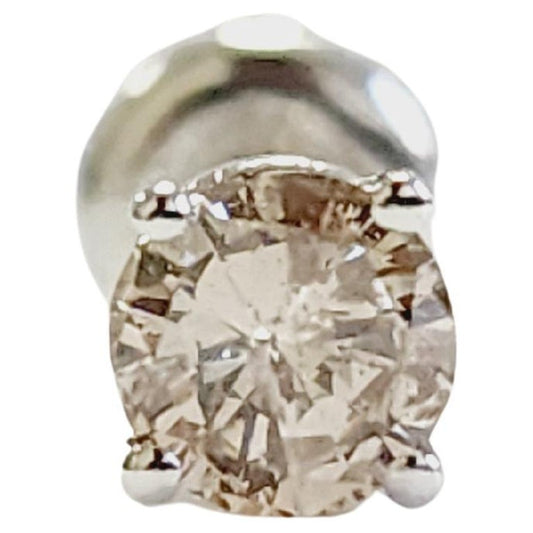 0.36 Carat Natural Diamond Round Stud White Gold 14 Karat