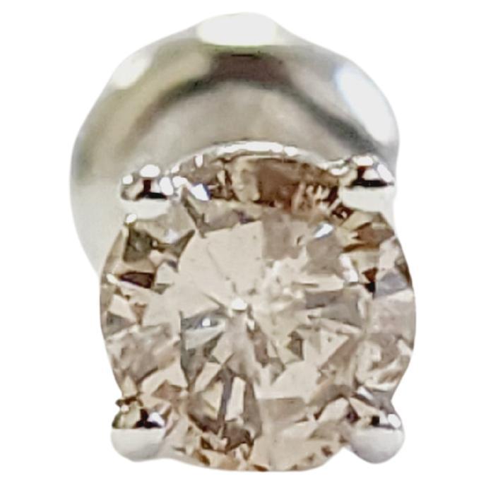 LIQUIDATION, 0.36 Carat Natural Diamond Round Stud White Gold 14 Karat