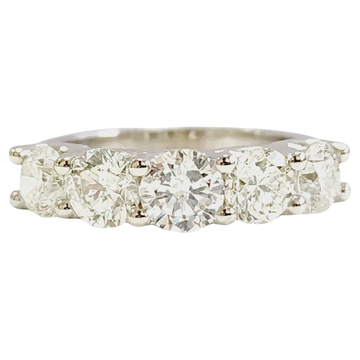 CLEARANCE, 2.56ct Diamond White Gold Mini Band Ring, Size 6.5