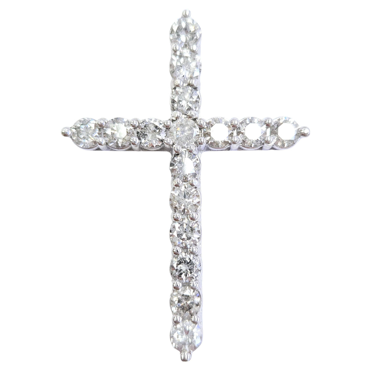 WEEK-LONG BLOWOUT SALE, 5.25 Cts Natural Diamond Cross Pendant 14K White Gold