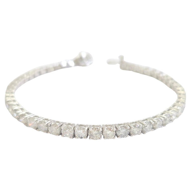 8.53 Carat Natural Diamond Tennis Bracelet 14 Karat White Gold