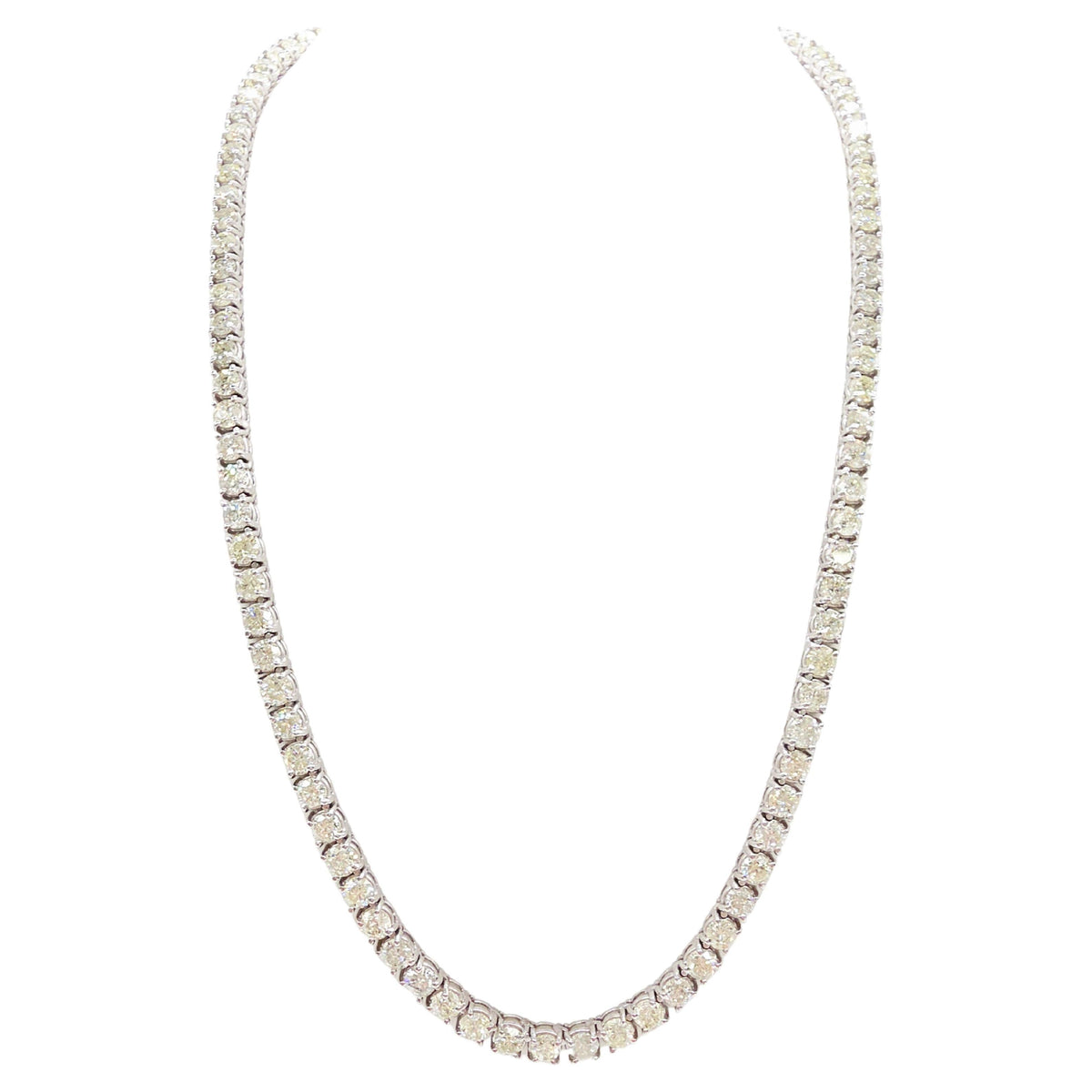 MANUFACTURER PRICING, 38.50 Cts Natural Diamond Tennis Necklace 14K White 20''