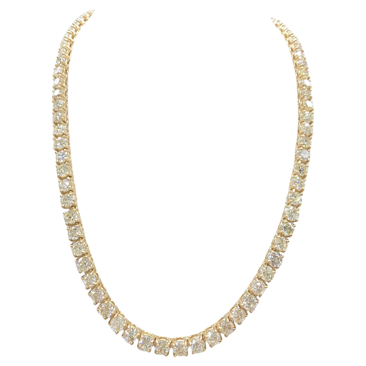 ELEGANT, 41.05 Carat Natural Diamond Necklace in 14K Yellow Gold 18"