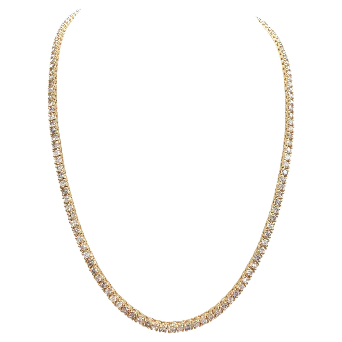 DIRECT WHOLESALE PRICING, 10.03 ct Diamond Tennis Necklace in 14K Yellow Gold