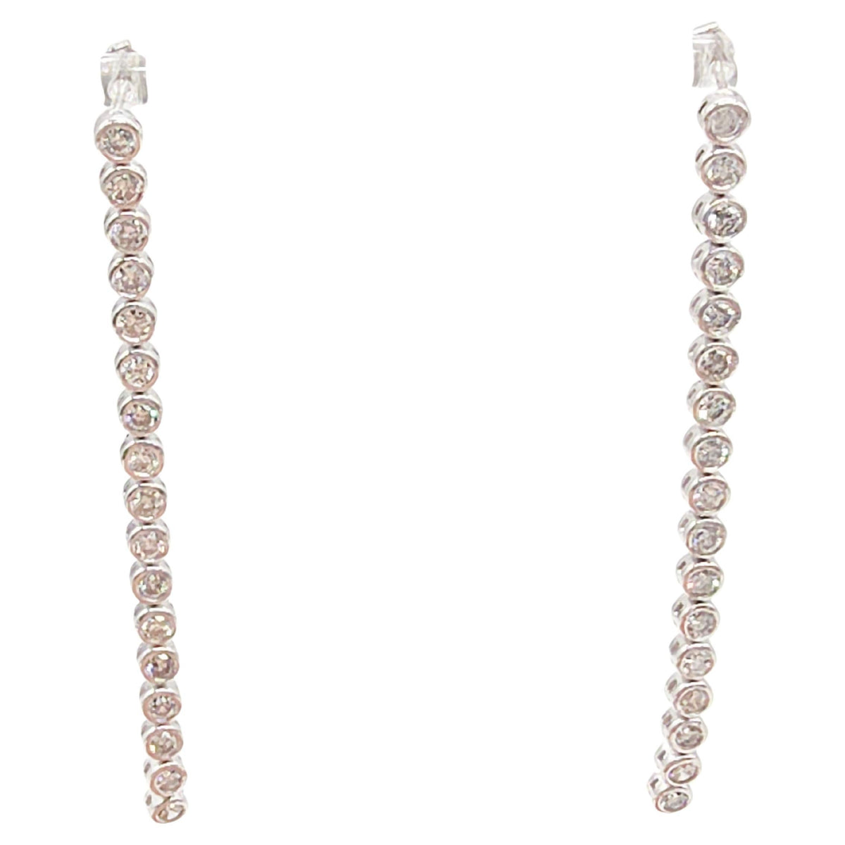 BLOWOUT PRICE-NO OFFER, 4.01 ct Natural Diamond Tennis Drop Earrings in Platinum