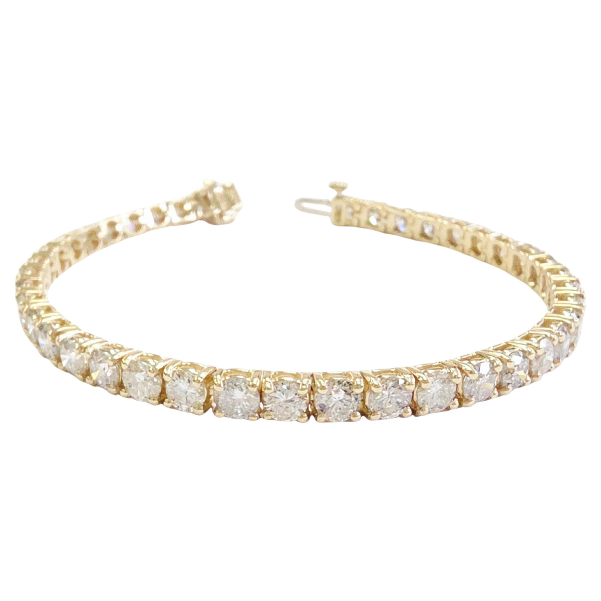 PRICE TO SELL- NO OFFERS, 9.33 ct Natural Diamond Tennis Bracelet 14K Yellow
