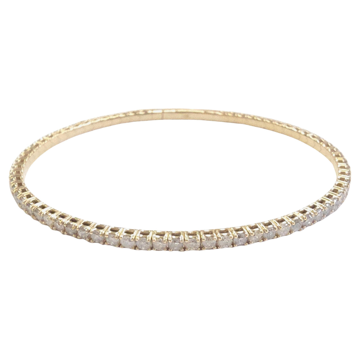 PRICE TO SELL-NO OFFER, 3.26 Ct Natural Diamonds 14K Yellow Gold Flexible Bangle