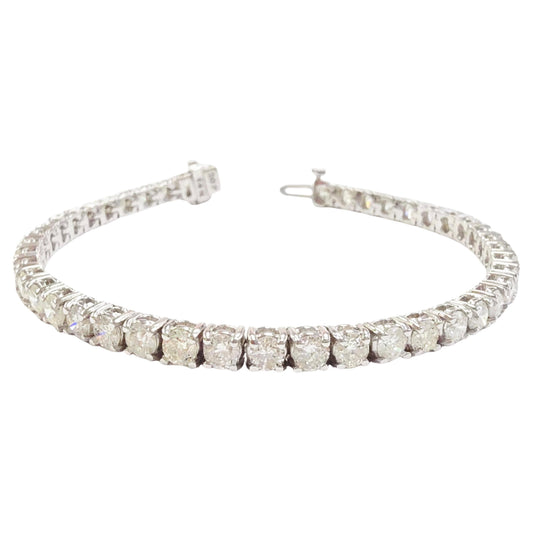 8.08 Carat Natural Diamond Tennis Bracelet 14K White Gold