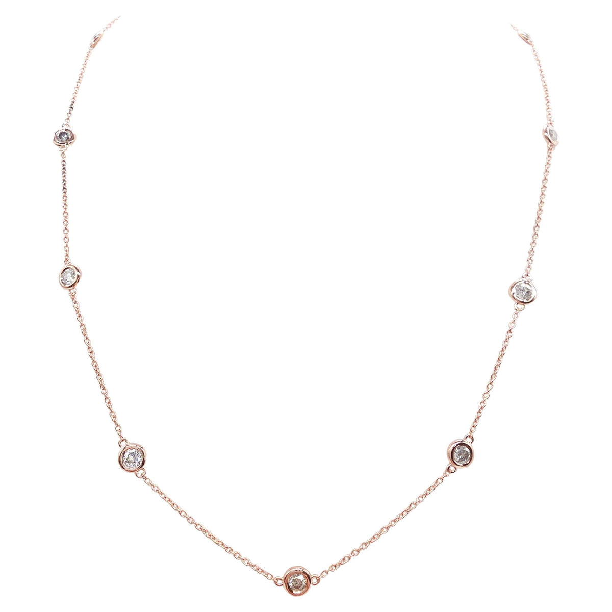PRICE TO SELL- NO OFFERS, 1.48ct Natural diamonds Necklace in 14K Rose Gold