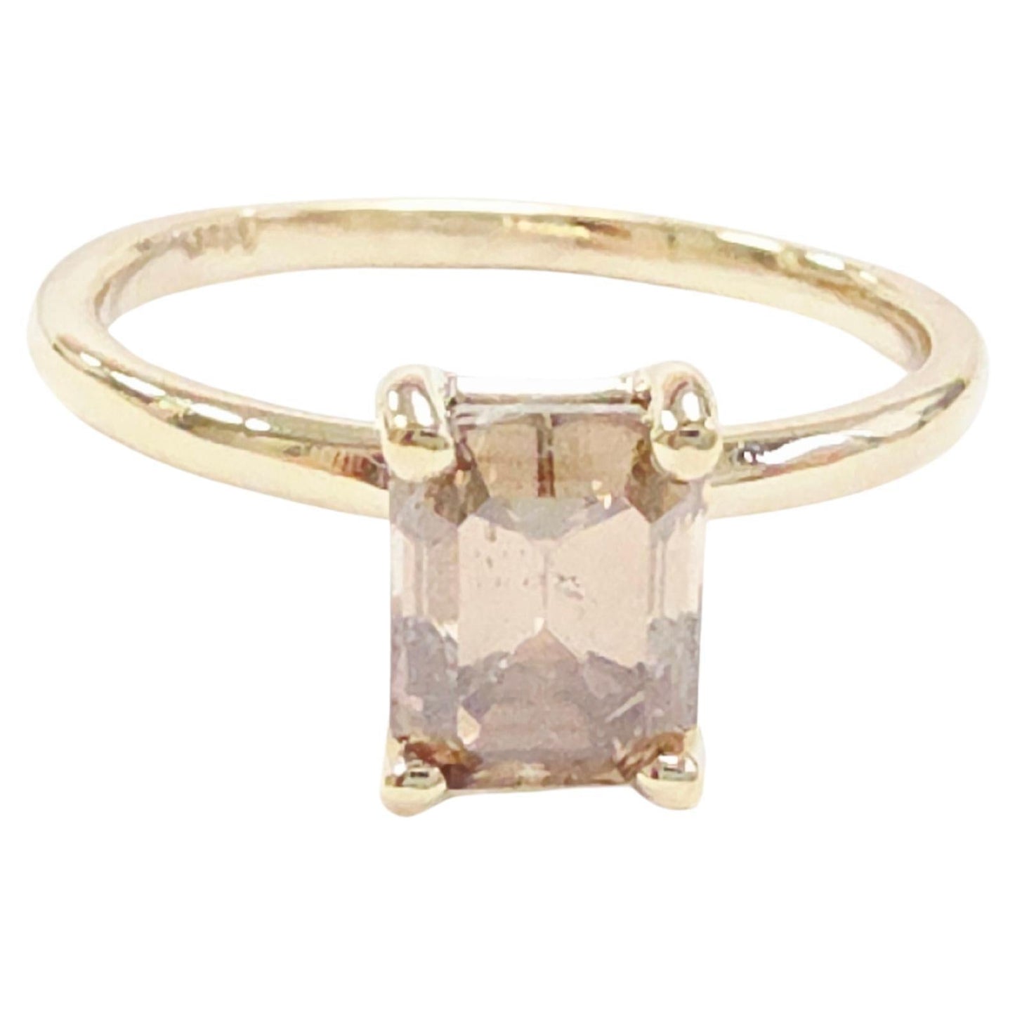 GIA Certified 1.33ct Emerald Cut Fancy Yellow-Brown Diamond Ring 14k Yellow Gold