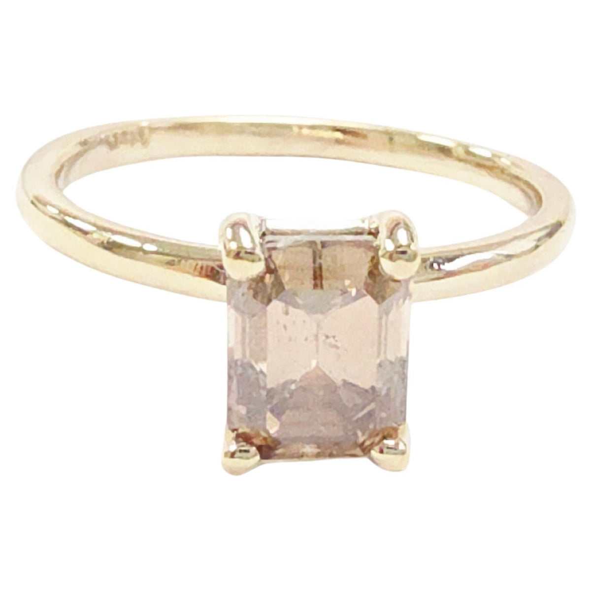 WEEK-LONG BLOWOUT SALE, 1.33 ct Emerald Fancy Yellow-Brown Diamond Ring 14k