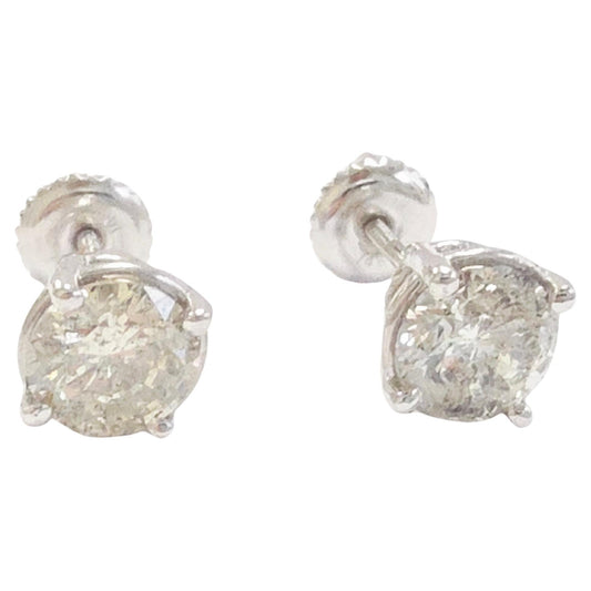 1.65 ct Round Diamond Stud Earrings in 14K White Gold