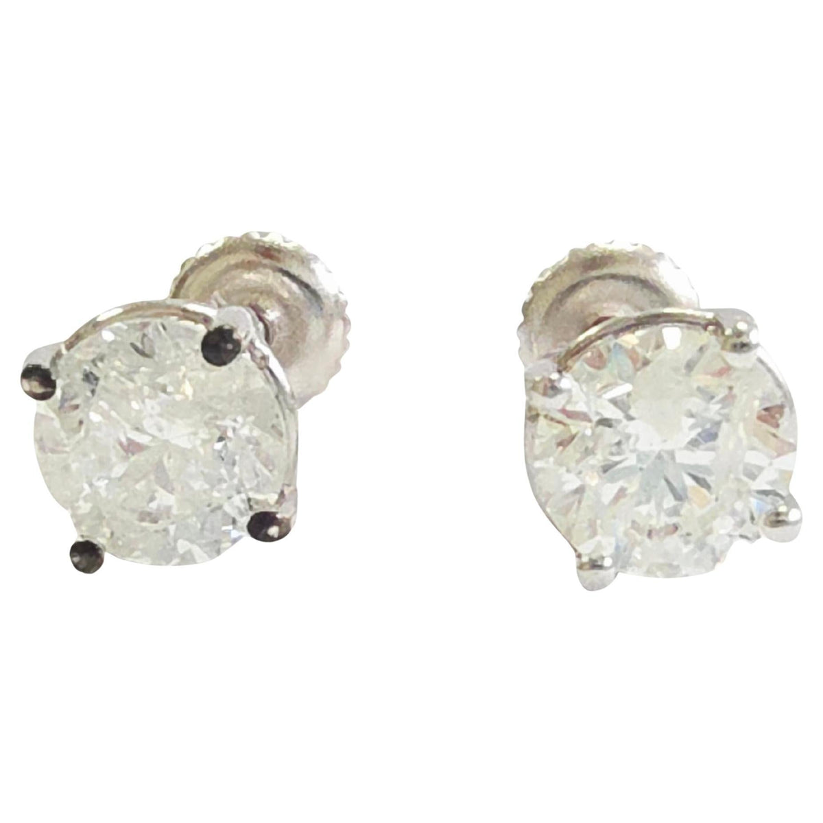 2.07 ct Round Diamond Stud Earrings in 14K White Gold