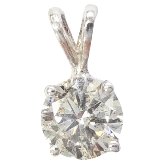 1.02 Carat Round Brilliant Cut Diamond Pendant in 14K White Gold
