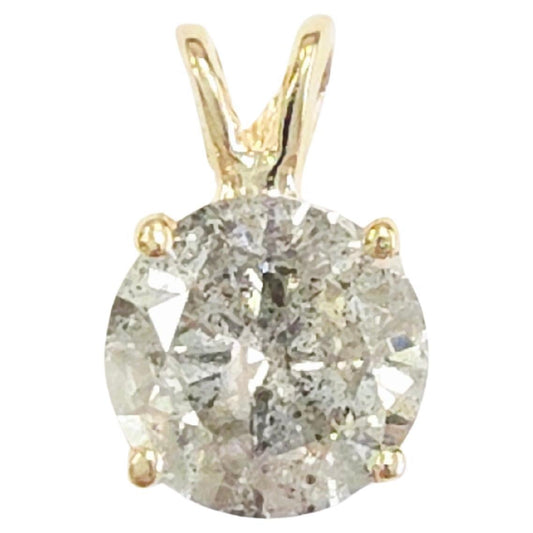 1.53 ct Round Diamond Pendant in 14K Yellow Gold