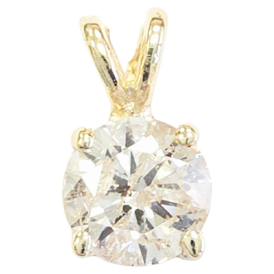 0.80 ct Round Diamond Pendant in 14K Yellow Gold
