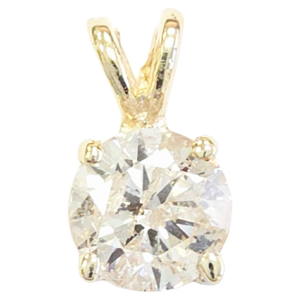 CLEARANCE EVENT, 0.80 ct Round Diamond Pendant in 14K Yellow Gold