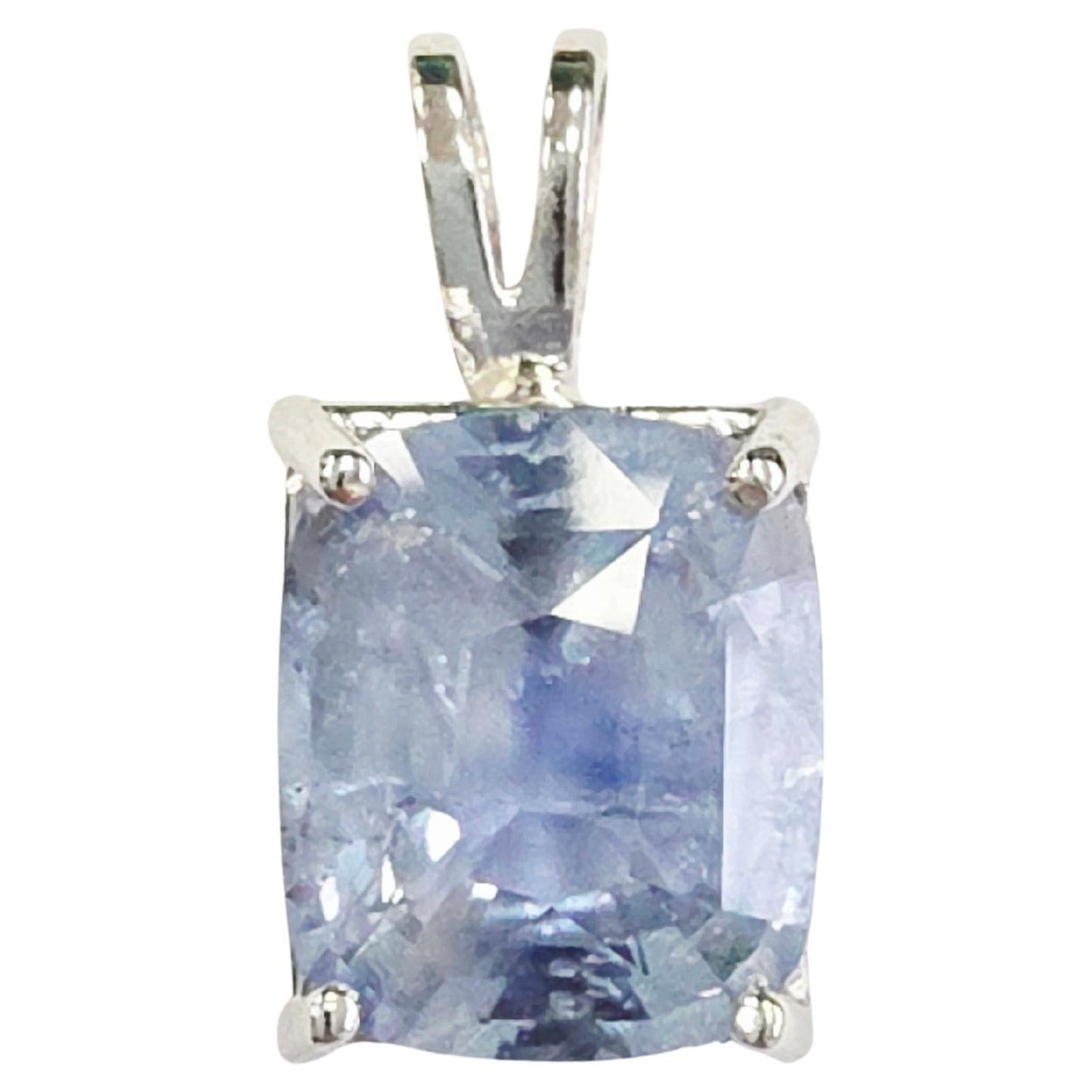 4.76 Carats Cushion Shape Natural Blue Sapphire Pendant