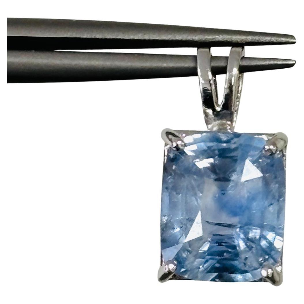 WEEK-LONG BLOWOUT SALE, 4.76 Carats Cushion Shape Natural Blue Sapphire Pendant