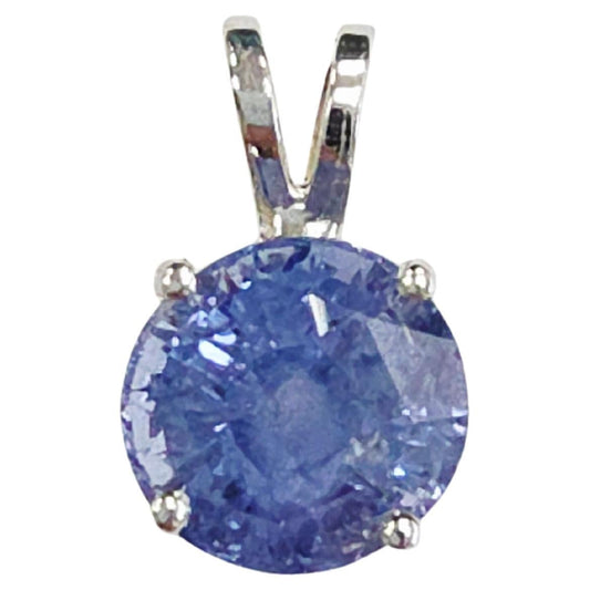 3.68 Carats Round Shape Natural Blue Sapphire Pendant