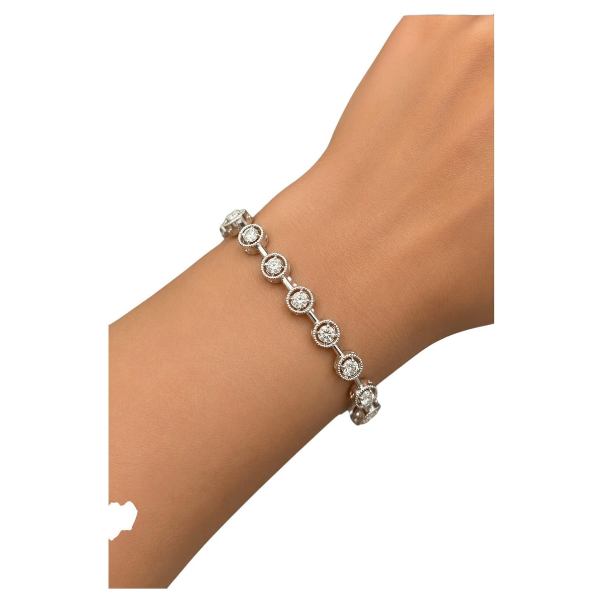 EXCEPTIONAL SALE - NO OFFER, 2.75 Carat Natural Diamond Halo Bracelet 14K White