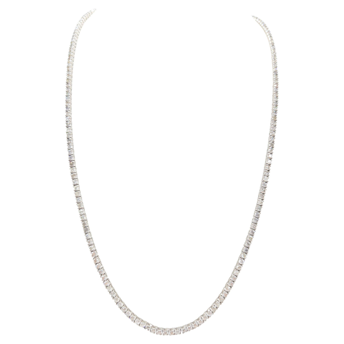 9.50 cts Natural Diamond Tennis Necklace in 14k White Gold