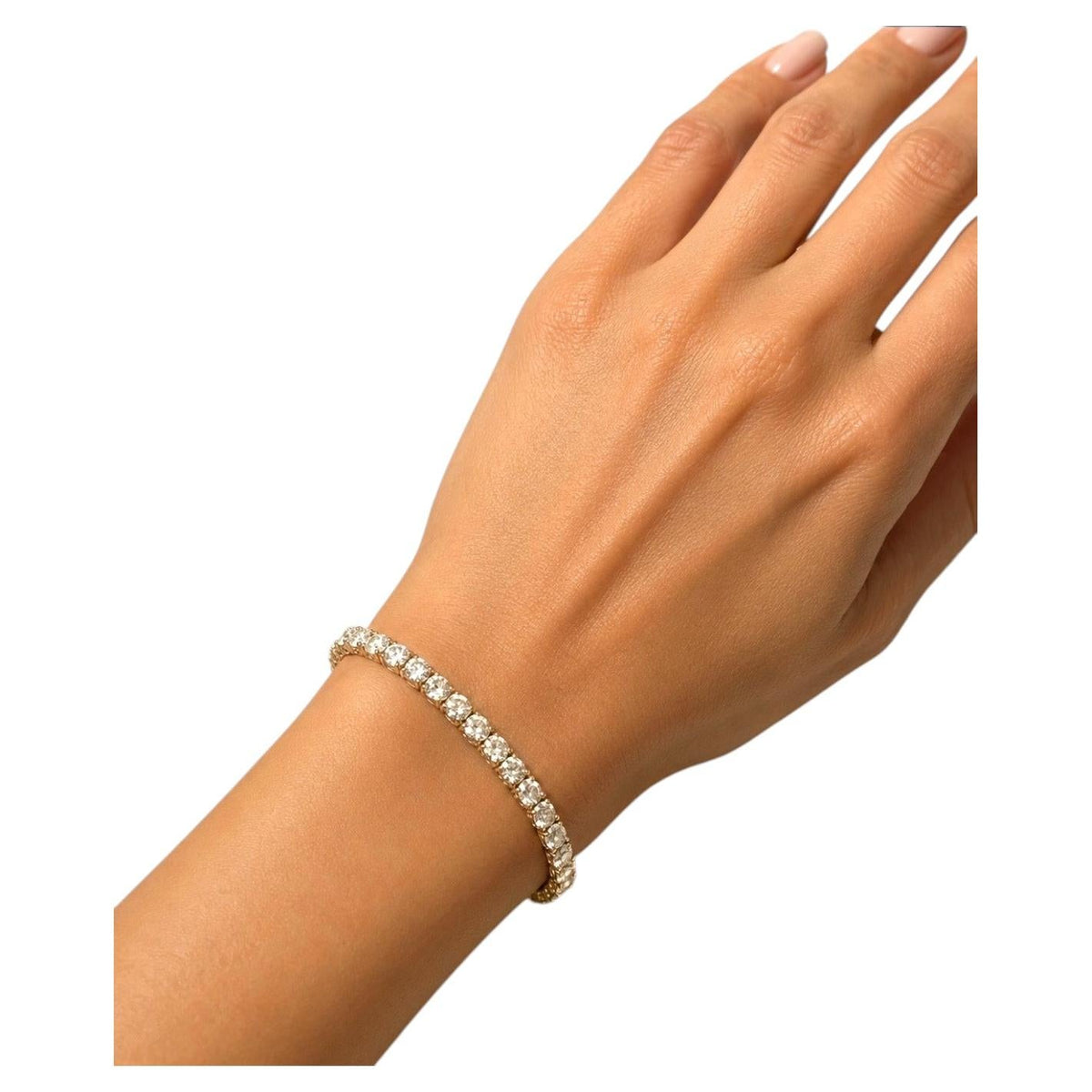 MONTH-LONG BLOWOUT SALE, 18.01 Carat Natural Diamond Tennis Bracelet 14K White
