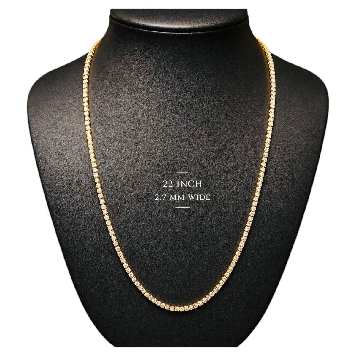 BLOWOUT SALE NO OFFER, 7.01 cts Natural Diamond Tennis Necklace 14K Yellow 22"