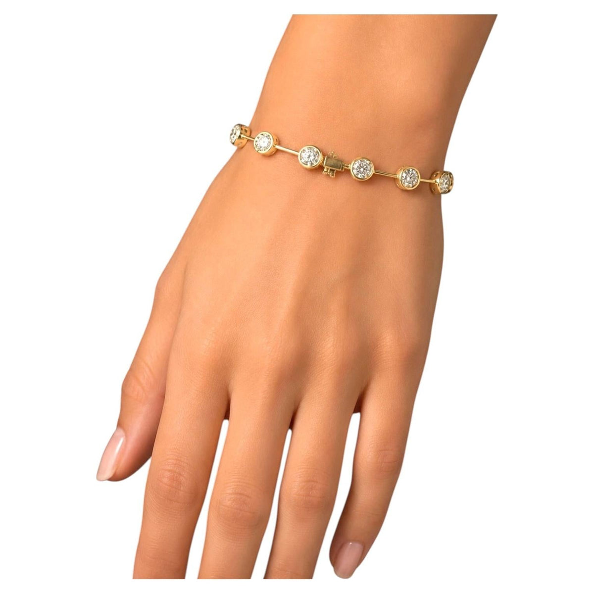 PRICE TO SELL- NO OFFERS, 9.25 Cts Natural Diamond Bar Bracelet 14K Yellow Gold